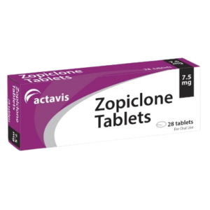 Close-up of Imovane (Zopiclone) 7.5mg sleep aid tablets